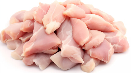 chicken meat with white background. generative ai