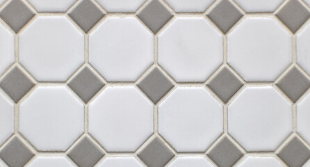 bathroom tile pattern with hexagons