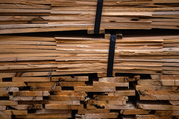 Stacks of wood piled up 
