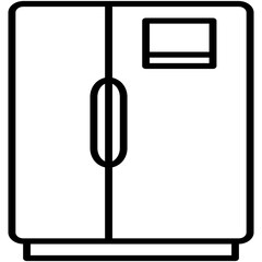Refrigerator Icon, Fresh Freezer Home Symbol Vector Stock Illustration, Line Icon Style Design.