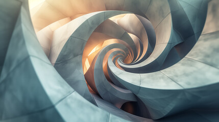 Soft-toned spiral abstraction with a luminous core.