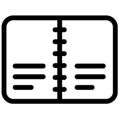 Minimal open diary icon design.