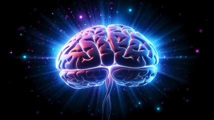 Fototapeta premium Creative human brain concept, creative light bulb background