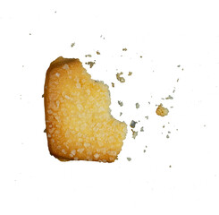 bite of cookie with crumbs isolated