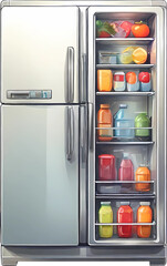 refrigerator illustration. design for poster, banner, flyer, web, social media. ai generative design
