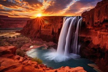  waterfalls sunset © Tomi adi kartika
