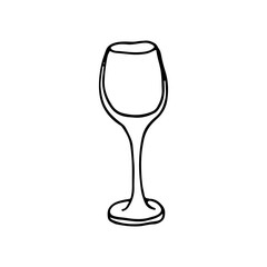 hand drawn illustration Goblet Glass in doodle style