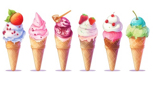 Collection illustration of an Ice Cream Set on a white background