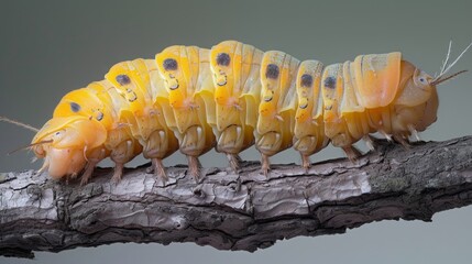 The silkworm is the larva or caterpillar of the domestic silkmoth, Bombyx mori.
