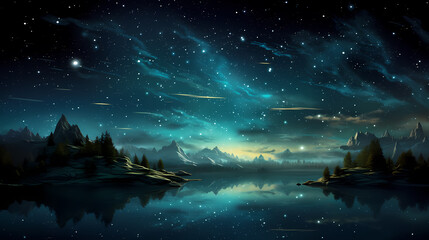 Sparkling starry night sky background