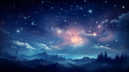 Obraz na płótnie Canvas Sparkling starry night sky background
