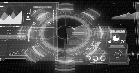 Image of data processing over white background