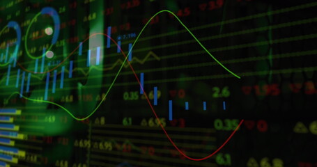Image of statistics and data processing over grid