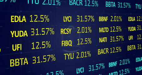 Obraz premium Image of circle with padlock over digital screen with financial data and globe