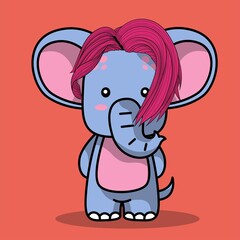 Vector Cute Elephant Cartoon Illustration 2