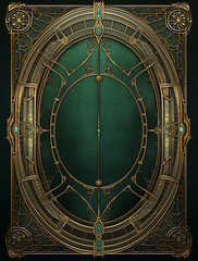 Obraz premium Gilded Green Book Covers,Printable Decorative Gilded Book Covers