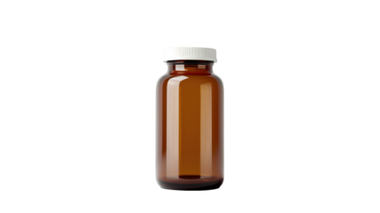 medicine bottle, transparent background, AI generated image