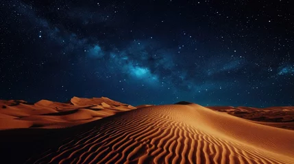Foto op Plexiglas Starry night sky over the desert. High detail. Hyper-realistic photo. © Дмитрий Баронин