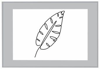 One line drawing of monstera leaf vector. Modern single line art, aesthetic contour. Suitable for home decoration such as posters, wall art, tote bags or t-shirt prints, stickers, mobile cases