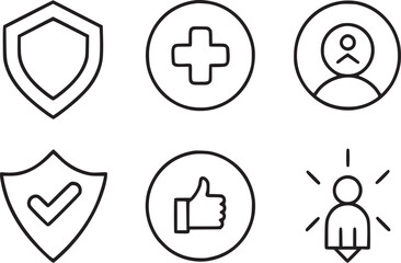 Trust icon set. credibility, promise, Containing confidence,  trustworthy, sincerity and honesty, friends, truth, faith. 