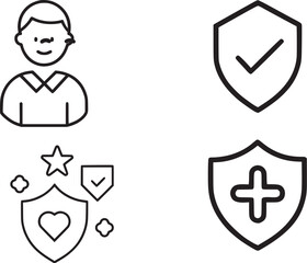 Trust icon set. credibility, promise, Containing confidence,  trustworthy, sincerity and honesty, friends, truth, faith. 