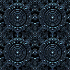 Abstract Galactic Industrial Design. Seamless Repeatable Background.
