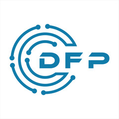 DFP letter design. DFP letter technology logo design on a white background. DFP Monogram logo design for entrepreneur and business - obrazy, fototapety, plakaty