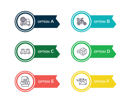 outline icons collection with infographic template. linear icons from delivery and logistic concept. editable vector included supply chain, delivery by plane, pallet, delivery date, tax free, air