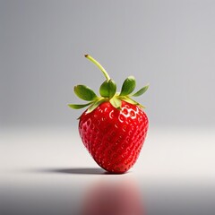 Fresh strawberry fruit with leaf full view isolated on a background