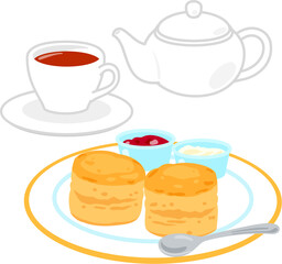 紅茶とスコーン、ティータイム