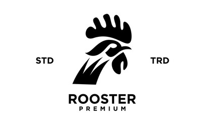Rooster silhouette icon Vector illustration on white background. template