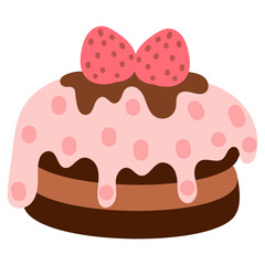 sweet cake with strawberries vector