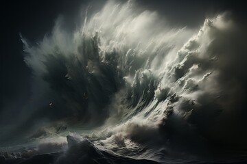 stormy sea with large waves