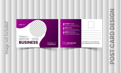 Simple and unique business post card design template