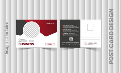 Attractive and creative modern business post card design template