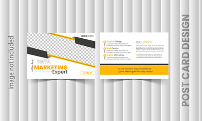Unique and attractive business corporate post card design template