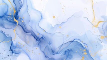 Abstract liquid watercolor background with golden lines