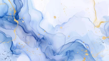 Photo sur Plexiglas Cristaux Abstract liquid watercolor background with golden lines