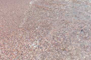 Water on the sandy seashore. Background