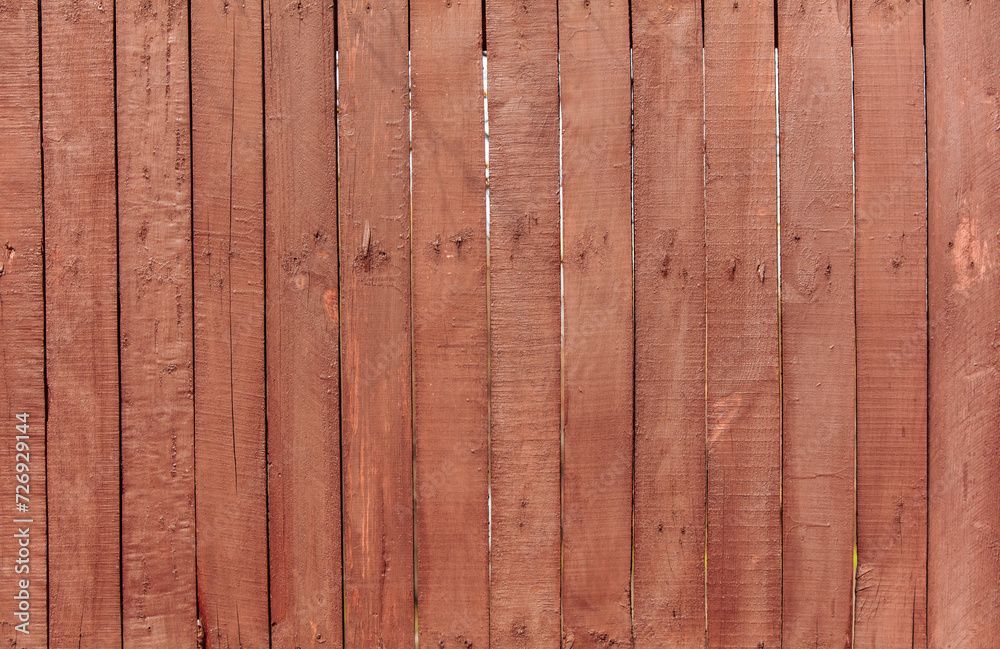 Wall mural a wooden fence is painted with red paint as a background