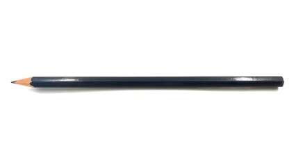 Top view of a classic graphite pencil, isolated on white background.