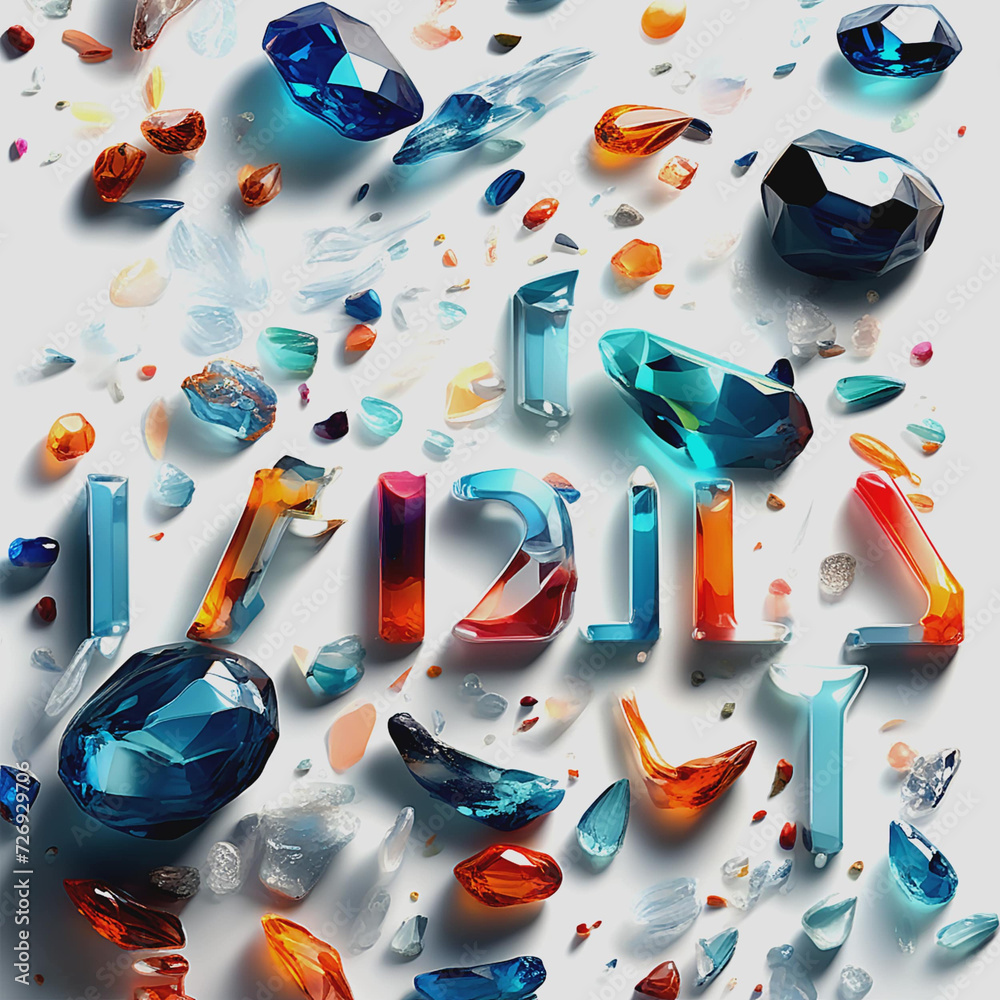 Fototapete nature's script: typography and lettering art with a wide range of stone and flora