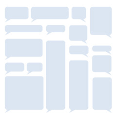 Set of different shapes speech bubbles. Cartoon, comix, chatting, message boxes design.