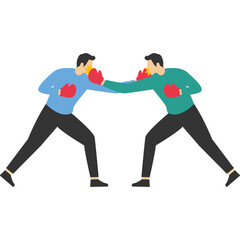 Fototapeta premium Confrontation with business competitors, Vector illustration design concept in flat style