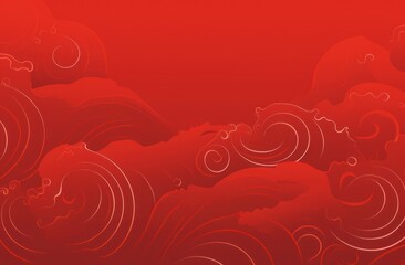 Abstract waves with white and red colors in chinese new year style