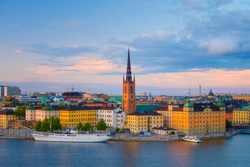 Stockholm, Sweden. Panoramic view of the Gamla Stan. The capital of Sweden. Cityscape during...