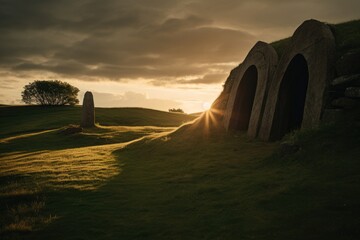 poignant image of Viking tombs