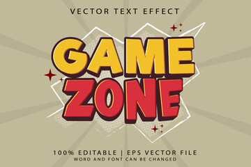 Game Zone 3d cartoon template style premium vector with editable text effect - obrazy, fototapety, plakaty