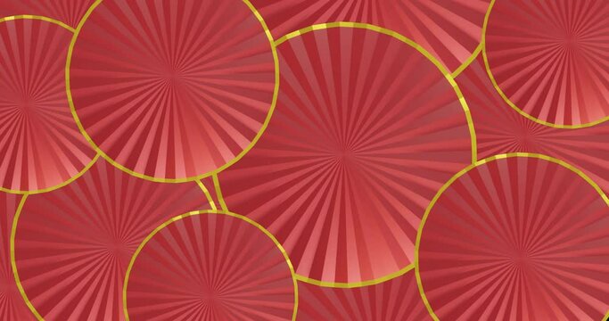 Animation of chinese red and gold pattern on black background