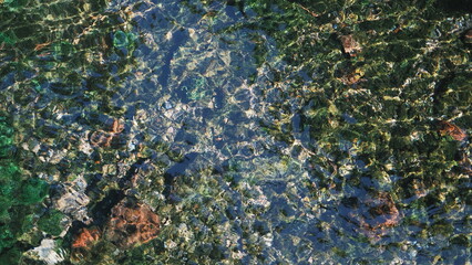 fresh, clear spring water viewed from above / top down